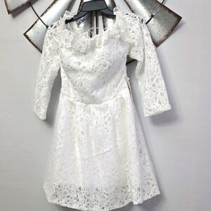 Elegant White Lace Dress